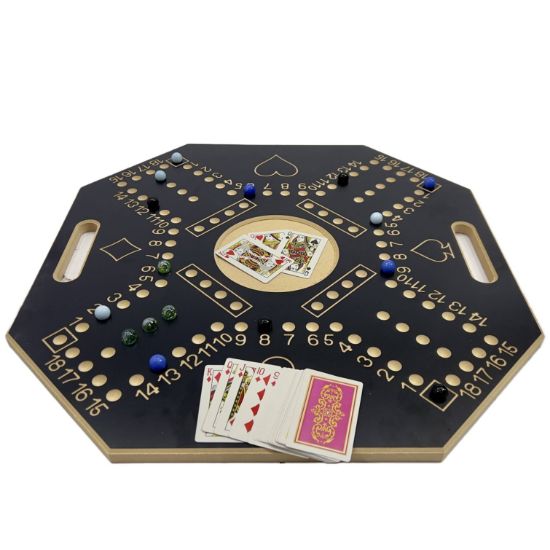 صورة جاكارو ( جكارو ) خشب مرقمة بالحجم الكبير مع أوراق اللعب لون اسود